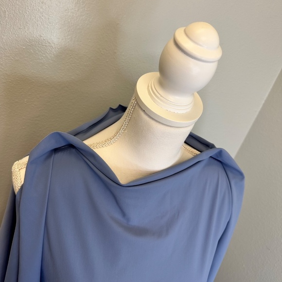 M2057 by Maria Pinto Lilac Tunic Mock Neck Cape Sleeve Dress size Small - Picture 6 of 8